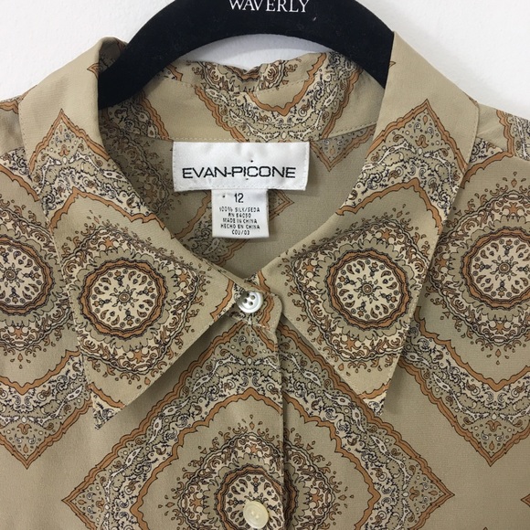 Evan Picone Tops - Evan Picone 12 vintage scarf print silk oversized